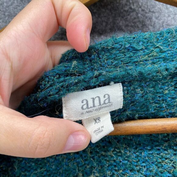 A New Approach Cardigan Women XS Green V-Neck Button Knit Long Sleeve Pockets - Picture 4 of 8